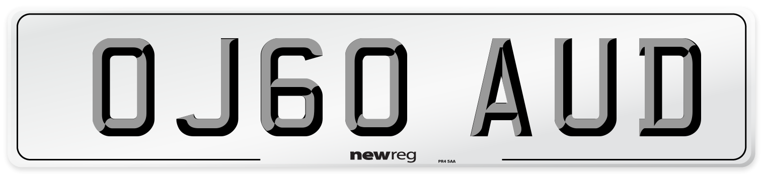 OJ60 AUD Number Plate from New Reg